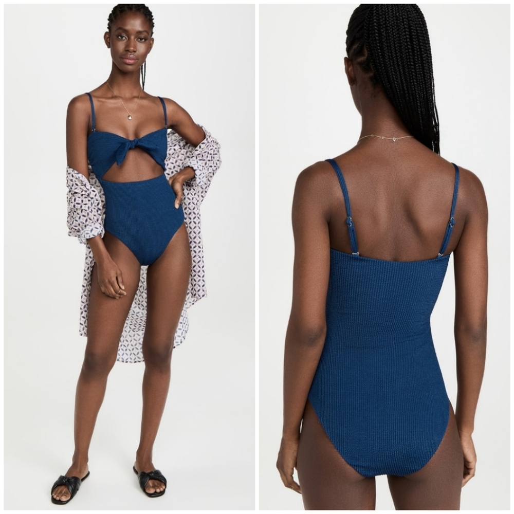 NWOT Veronica Beard Bethany Tie Front Swimsuit